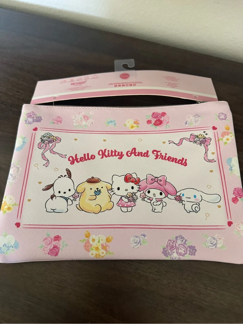 Sanrio Pink Floral Hello Kitty Pencil Pouch